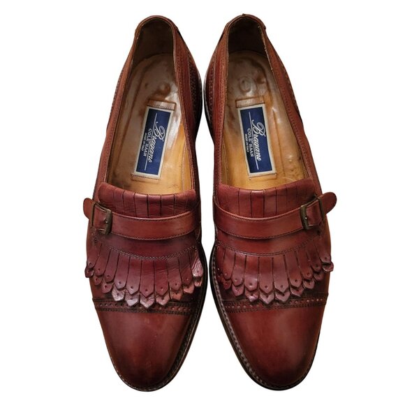 Cole Haan Bragano Brown Italian Leather Loafers Kiltie Fringe Buckle 10D Vibram - Picture 2 of 11
